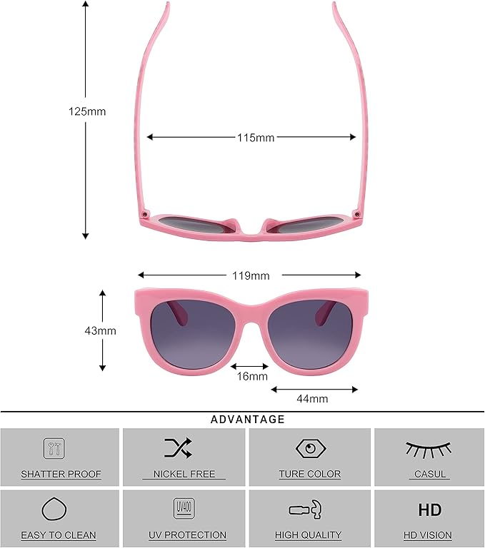 KENBO Kids Sunglasses for Girls UV Protection Toddler Sunglasses