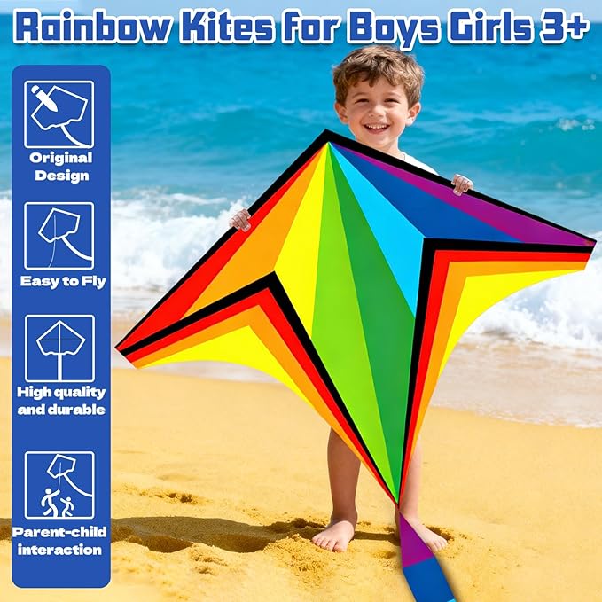 Kites for Kids Ages 4-8 8-12, Beginner Kite for Adults Easy to Fly Kids Kites for Toddlers Age 3-5 with Handle and 328FT String for Family Outdoor Games and Activities