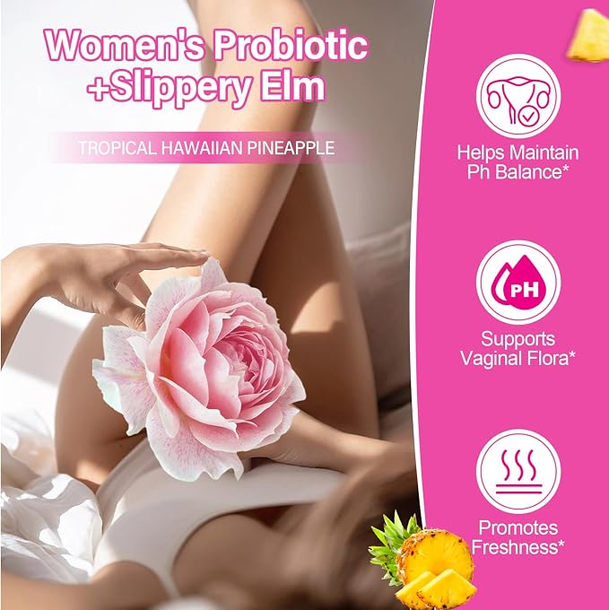 Suiyilary Feminine Probiotics Gummies for Women, PH Balance, Premium Vaginal Health, Immune Support, Vegan, Gluten-Free, Hawaiian Pineapple 60 Gummies 30 Servings