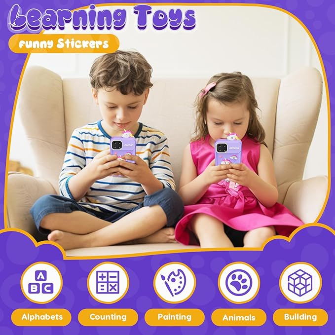 Luyiilo Kids Smart Phone Toys for Girls,Unicorn Gift Toys for Girls Ages 3-9 Christmas Birthday Gifts Mini Smart Phone Toys With 2.8" Touchscreen 16 Learning Games Dual Camera Music Player, 8G SD Card