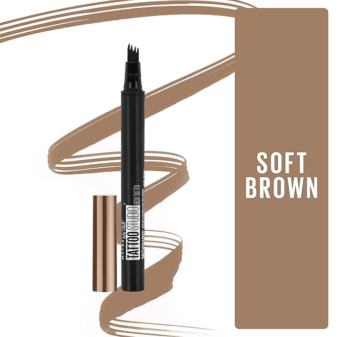 Maybelline New York TattooStudio Brow Tint Pen Makeup, Soft Brown, 0.037 fl. oz.