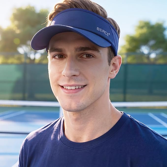 BEACE Sun Visor Hat Women Men-Sports Lightweight Wicking Stretchy Sunvisor Cap for Golf Tennis Running Pickleball Beach