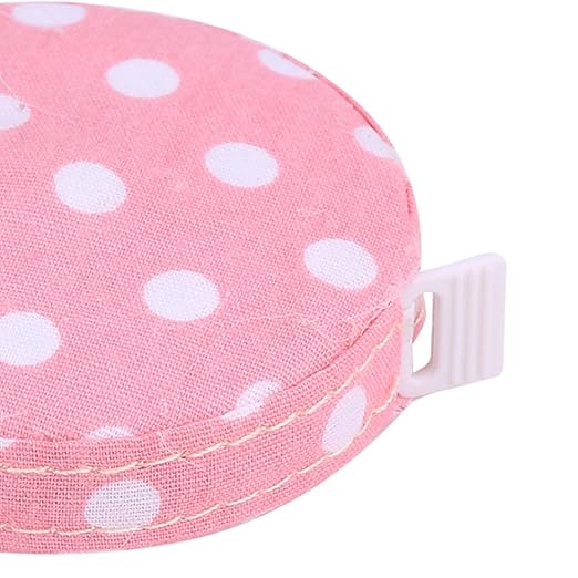 Haofy 150cm 60in Retractable Tape Measure for Body Fitness Measuring Chest Waist Hip Thigh Arm Shank Suitable for Adults Children Workout Tracking (No. 4 Rose Base with White dots)