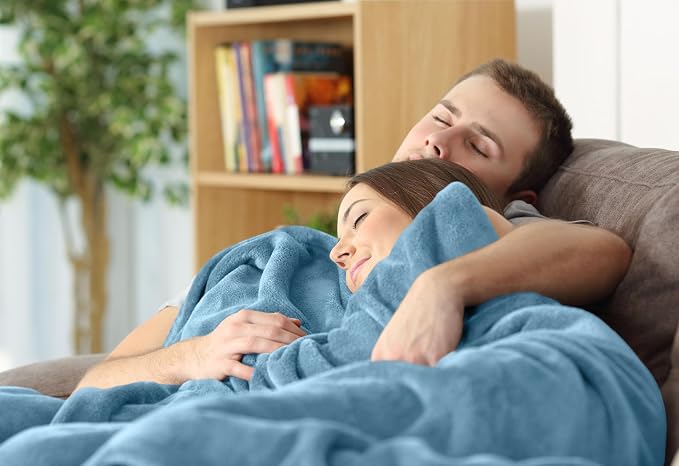Utopia Bedding Soft Fleece Bed Blanket Queen Size Washed Blue (90x90 Inch) | Microfiber Plush Warm Lightweight Breathable Cozy Blanket Anti-Static, All Season Use, Gift for Women and Men