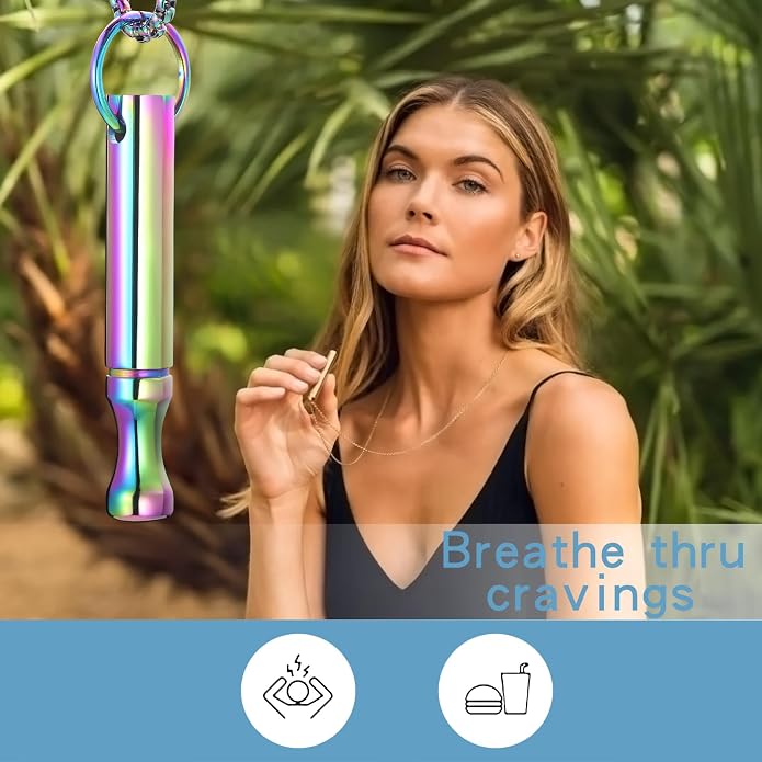 Mindfulness Breathing Necklace Stress Relief Pendant Stainless Steel Anxiety Breathe Necklace for Women Men