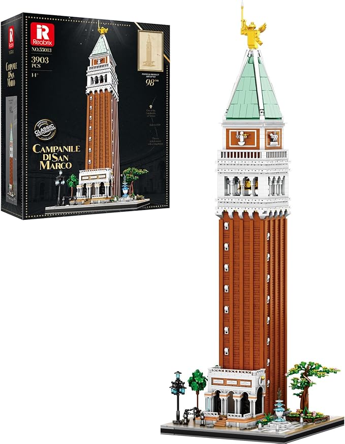 Architecture Building Set for Adults – Venice Landmark Tower St. Mark’s Campanile Model Kit, Creative Home Office Decor Toy, Great Gift Idea for Teens 14+