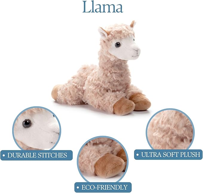 The Petting Zoo Llama Stuffed Animal Plushie, Gifts for Kids, Scoopz Wildlife Animals, Llama Plush Toy, 8 inches