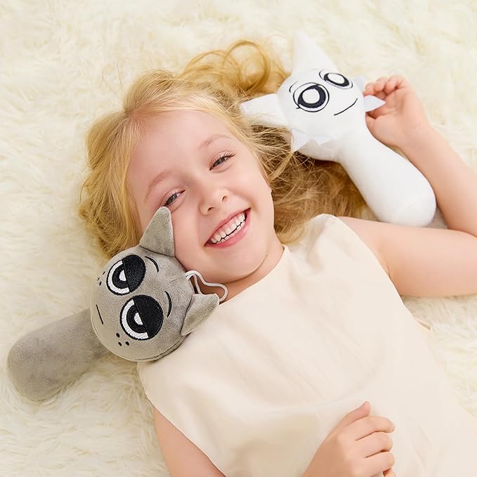 XYG® Sprunky Plush, Sprunky Game Plush Toys, 2PCS Plush Toys, Horror Games Plushies Toy for Fans, Soft Stuffed Animal Pillow Figure Doll Christmas Birthday Gifts for Kids Adult (9" White+Gray)