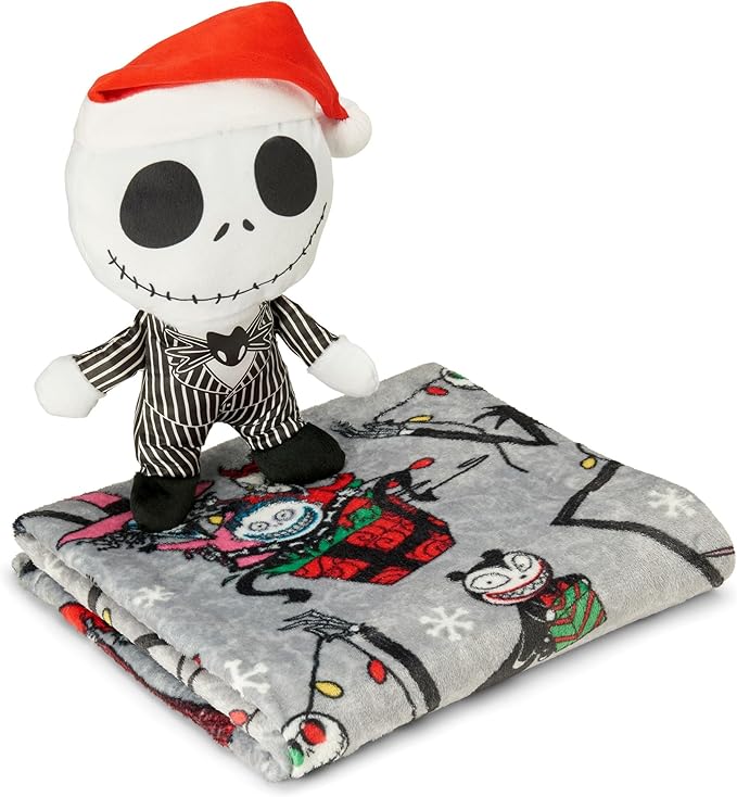 Northwest Character Hugger Pillow & Silk Touch Throw Blanket Set, 40" x 50", The Nightmare Before Christmas Freaky Festivities