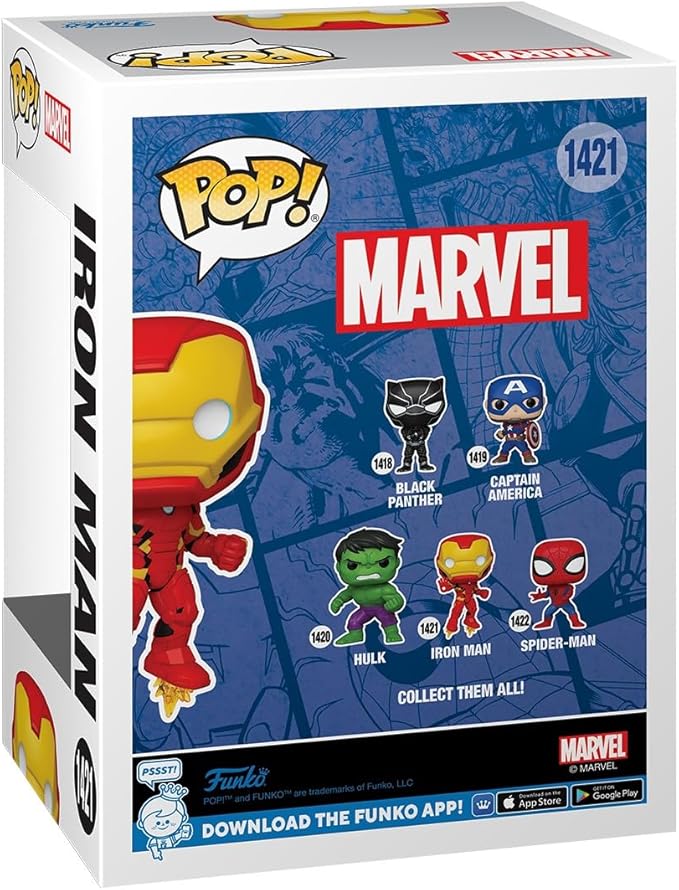 Funko Pop Marvel - Iron Man - Marvel Comics - Collectable Vinyl Figure - Gift Idea - Official Merchandise - Toys for Kids & Adults - Superheroes Fans - Model Figure for Collectors and Display