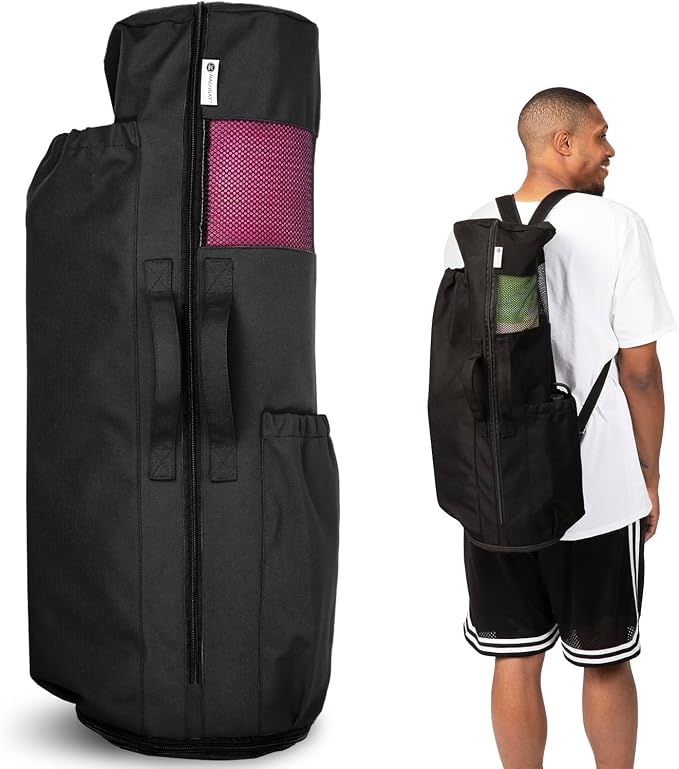 MAGNILAY Yoga Mat Bag - for Women and Men, Yoga Bag with Pockets and Adjustable Strap, Yoga Mat Carrier, Fits Mats Blocks and Yoga Accessories for Workouts, (32" L)