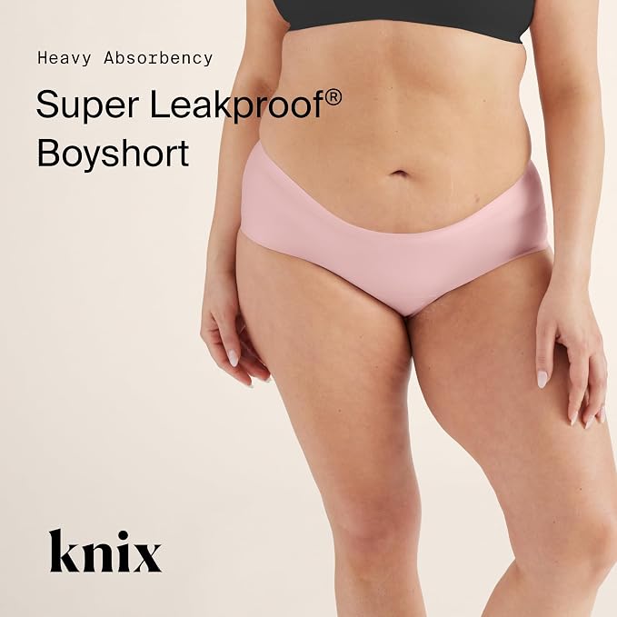 KNIX Women Leakproof Period Underwear Boyshort – Heavy Flow Protection, Absorbs 4–7 Super Tampons