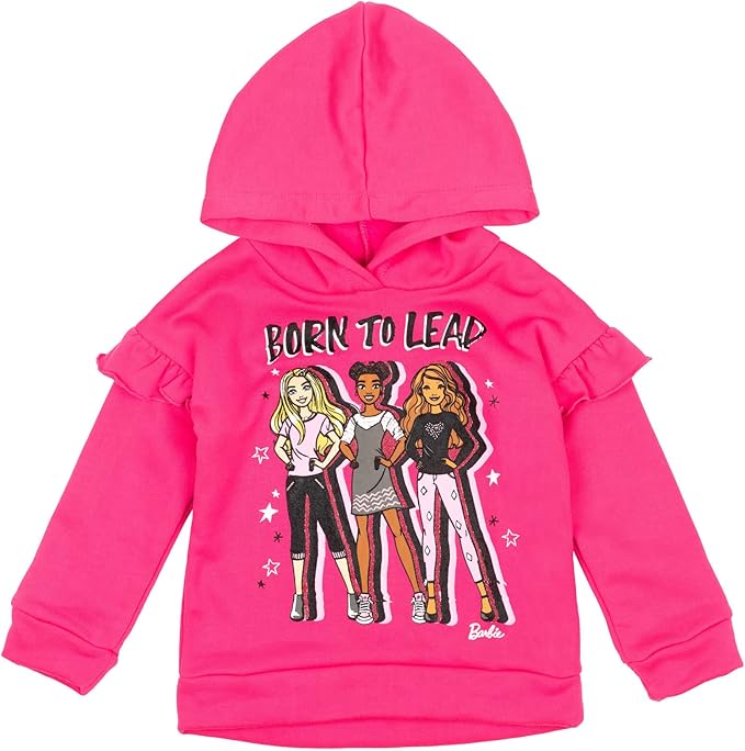 Barbie Girls Fleece Hoodie and Leggings Outfit Set Toddler to Big Kid Sizes (2T - 18-20)