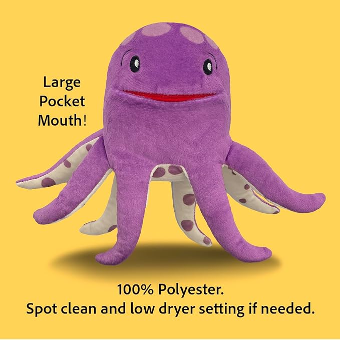 The Tooth Brigade Tooth Fairy Pillow | Stuffed Plush with Large Pocket Mouth for Lost Teeth, Treasures, Prizes - Fun and Interactive Plush, Perfect Kids, Boys, & Girls Gift (Bubbles Octopus)