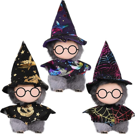 3 Pack Doll Halloween Clothes for 17 cm Plush，Cute Doll Clothes Set，Stylish Adorable Dolls Clothes Accessories for Dress up Unique Style (No Dolls, No Glasses)