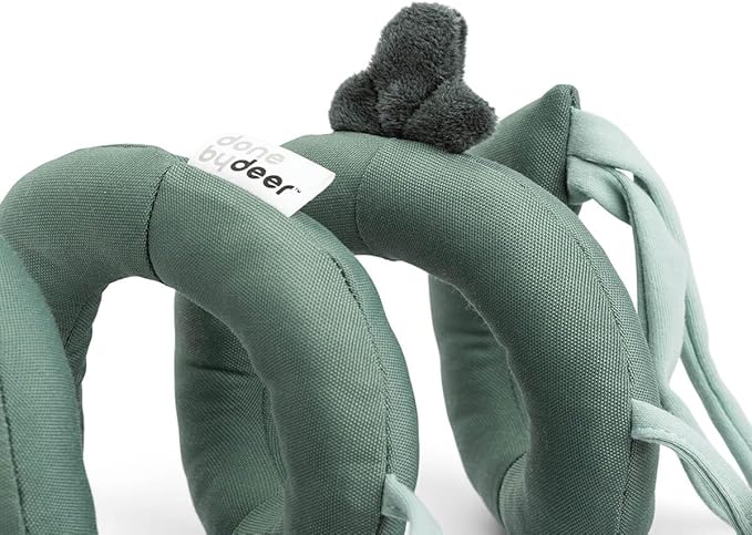 Done by Deer Car Seat Toys Hanging - Activity Spiral – Sensory Baby Toy with Mirror with Sound & Crinkle Sounds - Attachable to Cot, Carseat & Stroller - Soft & Baby-Friendly Materials