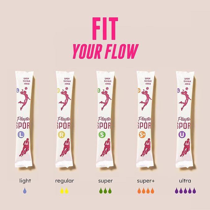 Playtex Sport Tampons, Super Plus Absorbency, Fragrance-Free | 360 Leak Defense | 36 Count, Pack of 12
