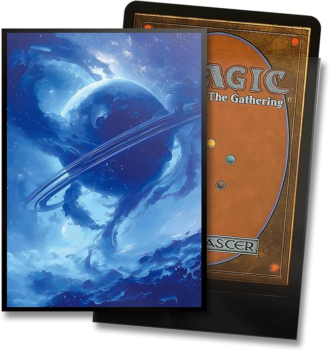 MTG Card Sleeves - Island - Planet Basic Lands Series - Ultra Clear Front & Matte Finish Back, 100 Count Standard Size Matte Art Sleeve for Magic The Gathering