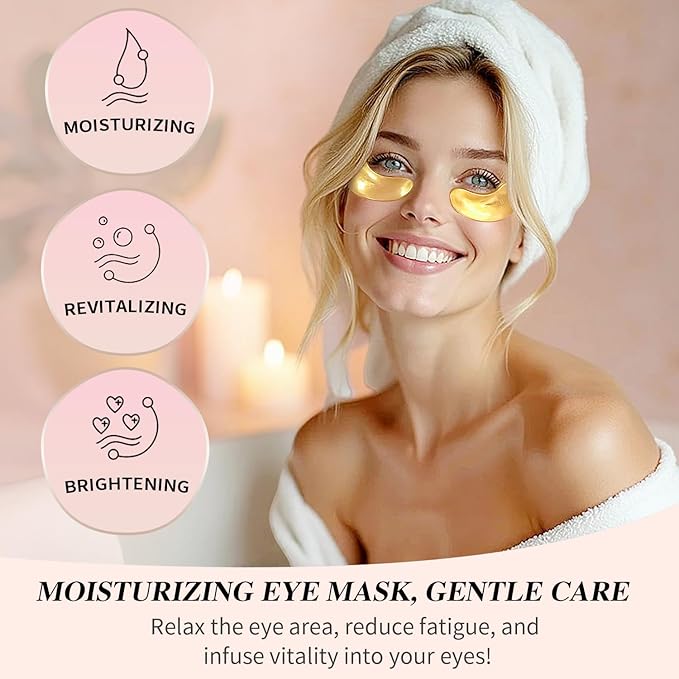 Onespring Under Eye Patches (24 Pairs) - Bridesmaid Gift, Mothers Day Gifts - 24K Gold Under Eye Masks for Dark Circles, Puffy Eyes, Wrinkles - Rejuvenating & Revitalizing Eye Skincare Treatment