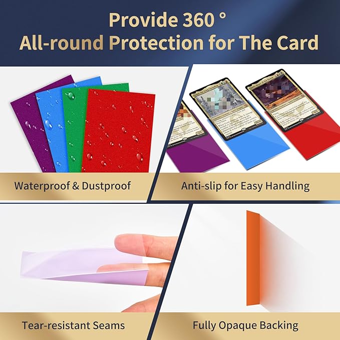 MEQHUO 1200 Count Card Sleeves, 12 Colors 66X91mm Perfect Fit MTG Card Sleeves, TCG Sleeves, Soft Trading Card Sleeves, Card Protector Sleeves for Sports, Baseball, Football, Collectible Cards