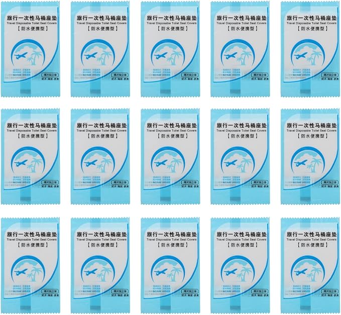 KICHOUSE Disposable Toilet Seat Covers 200 Pcs Portable Toilet Seat Cushion Pads Individually Packaged Travel Camping Public Restrooms Water Barrier Tear Resistant