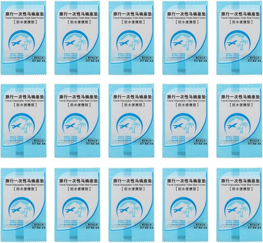 KICHOUSE Disposable Toilet Seat Covers 200 Pcs Portable Toilet Seat Cushion Pads Individually Packaged Travel Camping Public Restrooms Water Barrier Tear Resistant