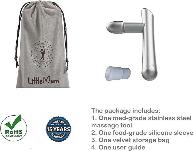 LittleMum T-Bar Massage Tool - Myofascial & Foot Reflexology Massager, Stainless Steel, Heavy Duty