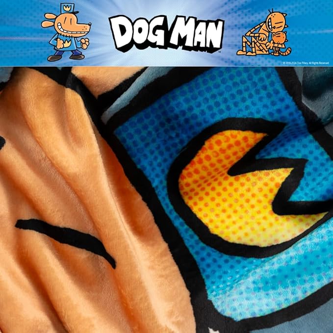 Franco Dog Man Supa Book Kids Bedding Super Soft Cozy Plush Throw, 46 in x 60 in, (Officially Licensed Product)