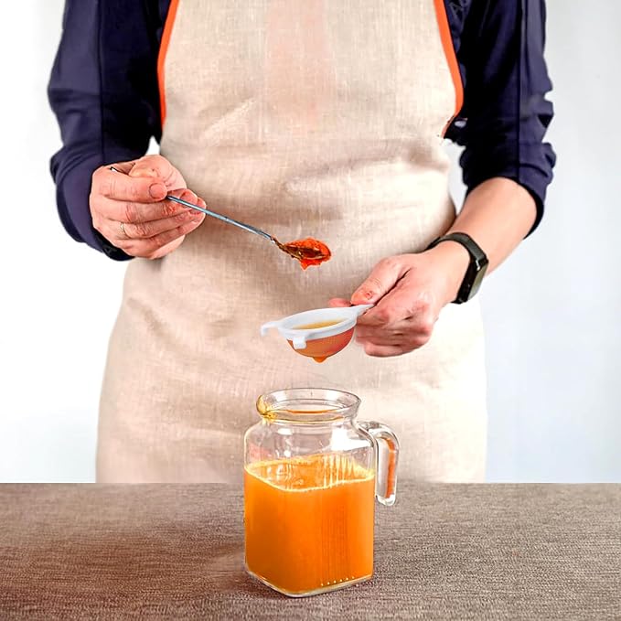 HIC Kitchen Double-Ear Fine Mesh Strainer, BPA-Free, 3-Inch, For Sifting Baking Ingredients, Straining, And Draining Soups And Sauces