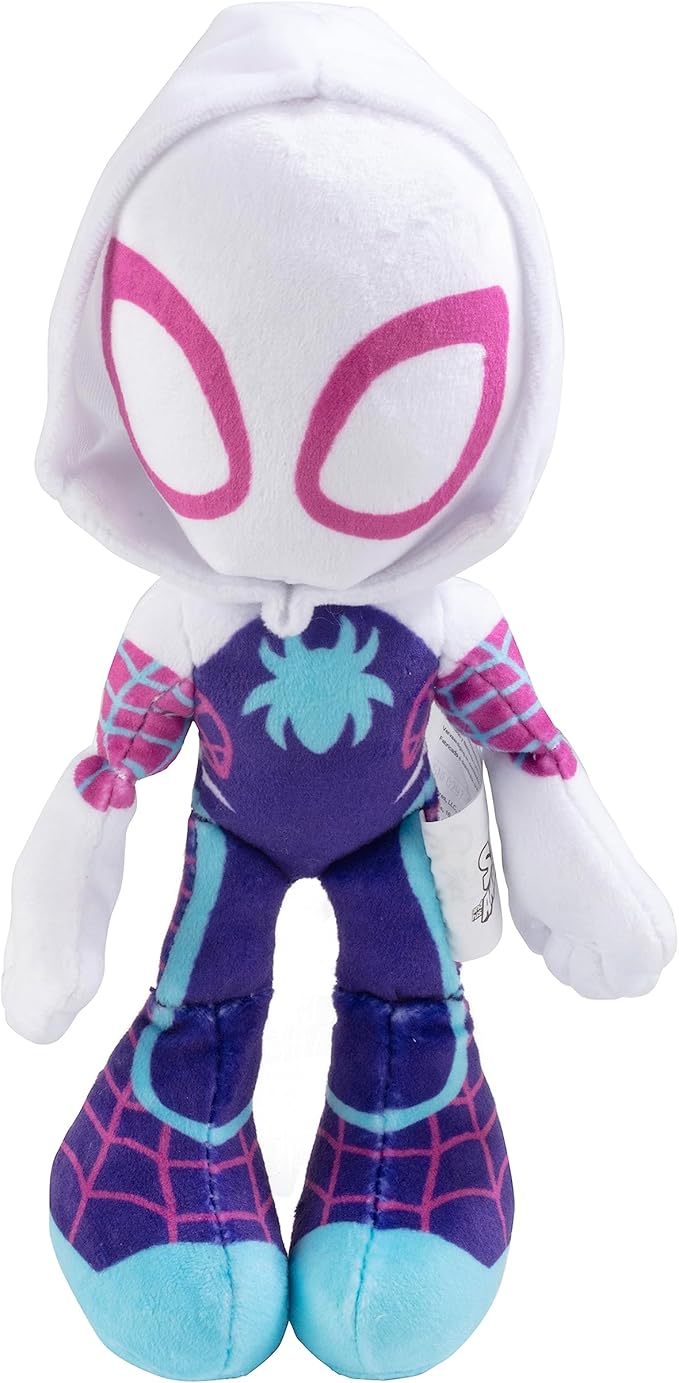 Marvel Spidey and His Amazing Friends 8" Gwen Stacy Ghost Spider Plush - Spider-Man Stuffed Animal Toy Figure - Officially Licensed - Spider-Verse Gift for Kids, Boys, Girls - 8 Inches