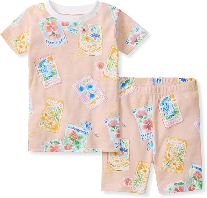Burt's Bees Baby Unisex Pajamas, Short Sleeve Tee and Shorts 2-Piece PJ Set, 100% Organic Cotton