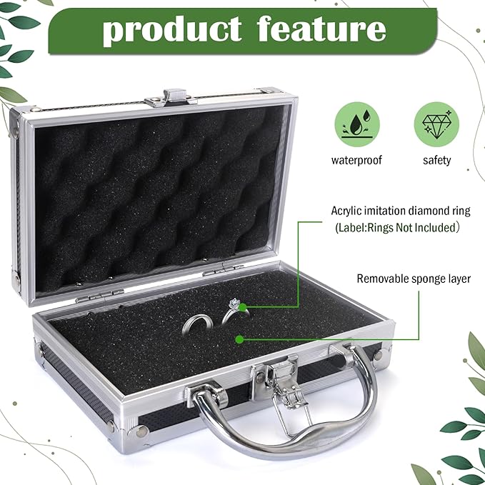 Ring Security Wedding Ring Bearer Case Adventure Set - 7.09" Box Suitcase with Metal Badge | Ideal for Bearer Gifts, Themed Parties & Spy Game Treasure Storage (Black)