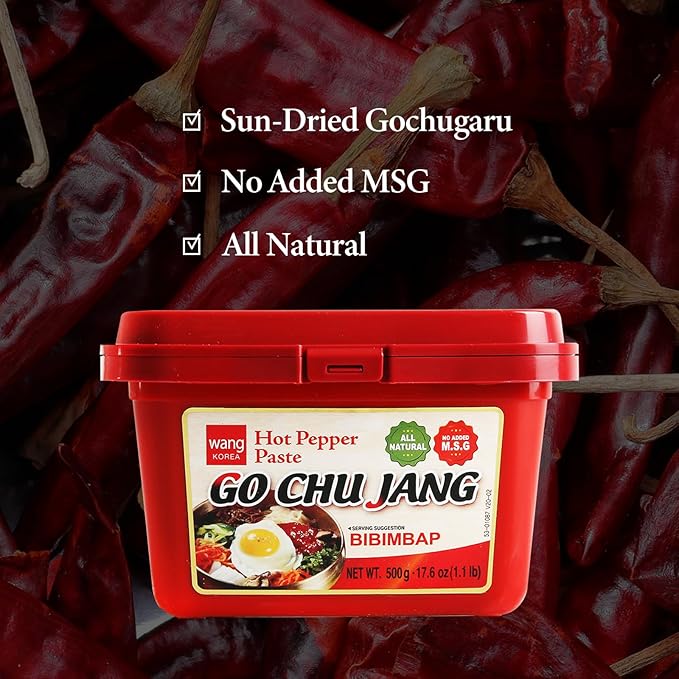 Wang Gochujang, Traditional Korean Red Chili Pepper Paste | Made with All Natural Ingredients, Non-GMO and MSG-Free, 2.2 Lb (Pack of 1), Spicy, Sweet and Deep Flavor