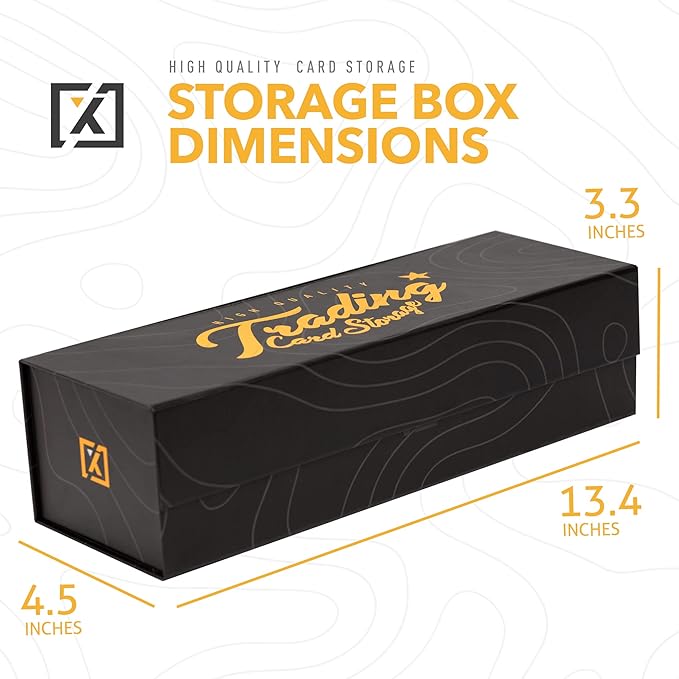 HOMEXPRO Trading Card Storage Box [3 PACK] - Magnetic Lid | Fits 800 Cards, 200 Toploaders, or 50 One Touch - Baseball Card Storage Box - Labels included