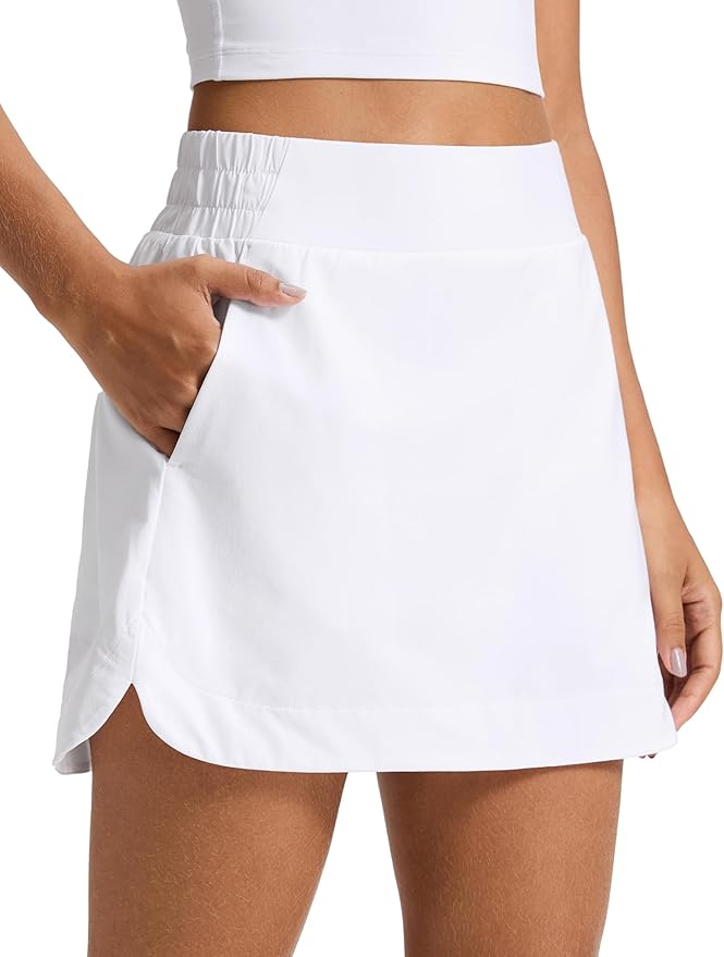 CRZ YOGA High Waisted Dolphin Golf Skirt | Built-in Shorts with Pockets, Quick-dry, Tennis, A Line, Mini, Skort for Women