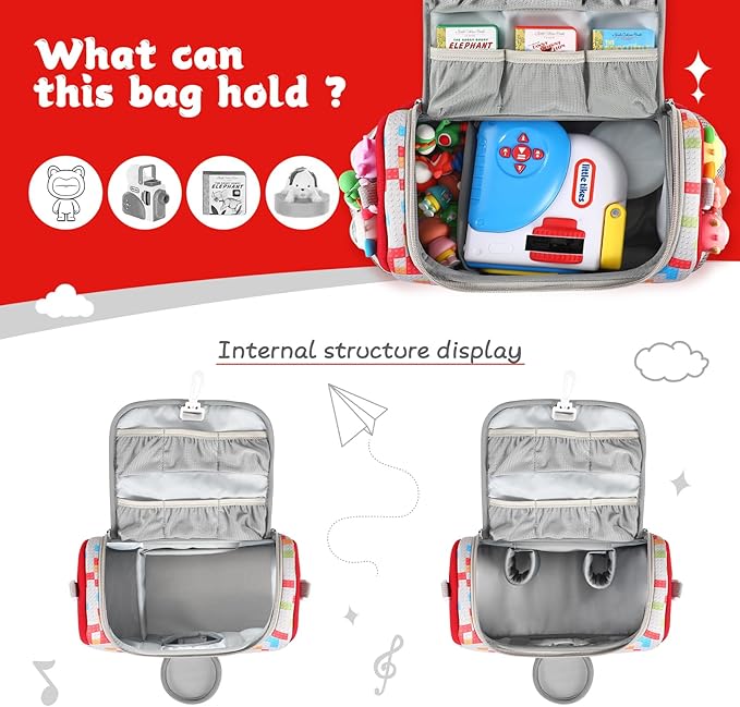 Carrying Case Compatible with Little Tikes for Story Dream Machine Books Starter Set, Portable Storage Bag with Handle and Shoulder Strap for Storytime, Storybook, Character Accessories (Play)