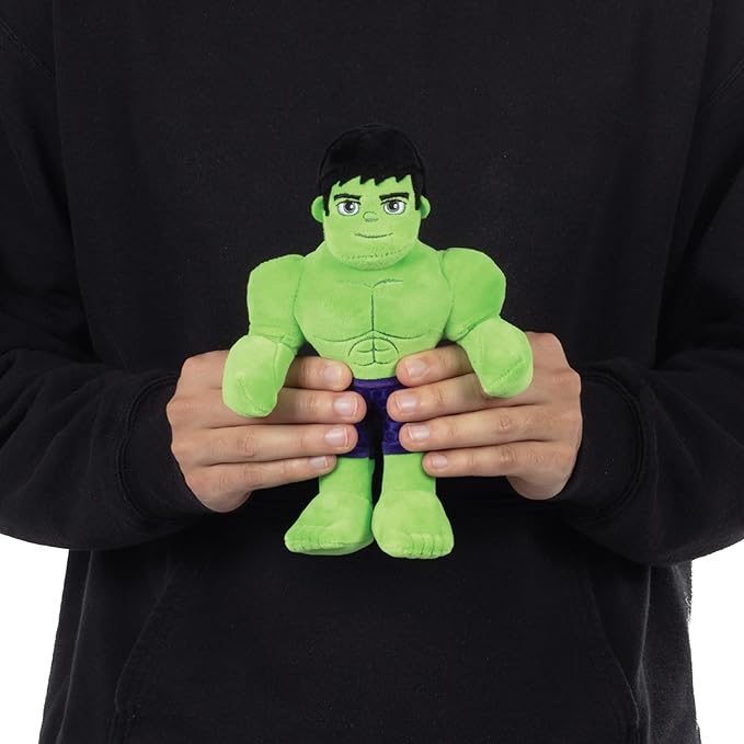 Marvel Spidey and His Amazing Friends 8" Incredible Hulk Plush - Spider-Man Stuffed Animal Toy Figure - Officially Licensed - Spider-Verse Gift for Kids, Boys, Girls
