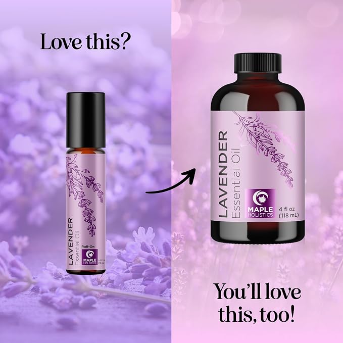 Lavender Essential Oil Roll On - Calming Aromatherapy Oil Roller for Sleep Headaches and Relaxation - Natural Pre-Diluted Sleep Oil for Nighttime Relaxation with Lavender Essential Oil for Skin 3-Pack