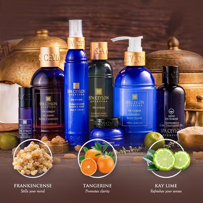 SPA CEYLON De-Stress - Harmonising Essence Mist | Non-Oily Natural Mist | Reduces Stress | Luxuriously Fragrant | Suitable for all skin types (100 ml, Frankincense)