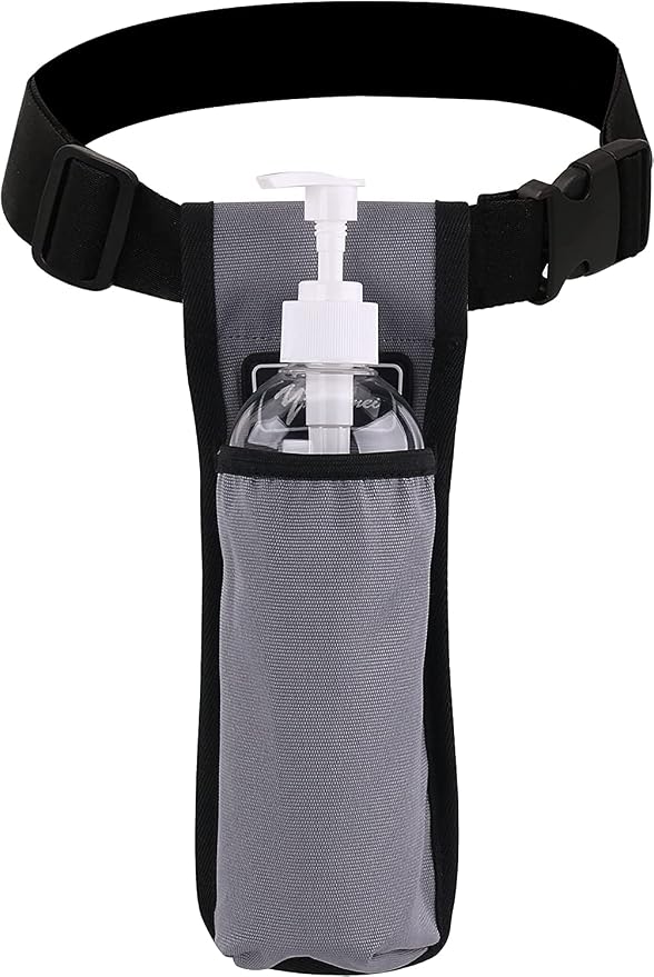 Massage Bottle Holster -2 Adjustable Massage oil Bottle Pack (Grey, 1 Bottle)