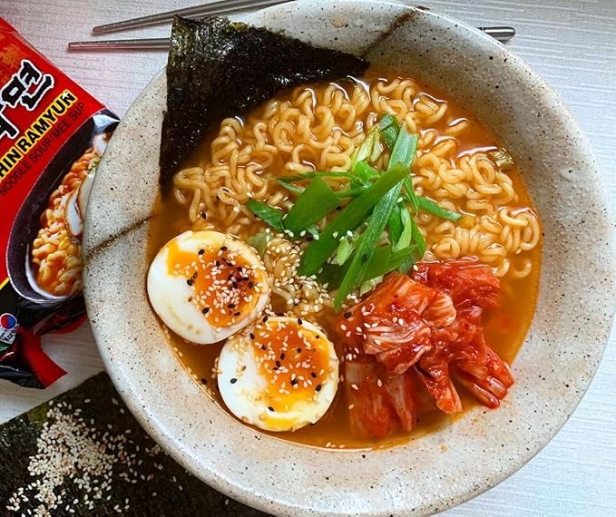 Nongshim Shin Ramyun Noodles, Spicy Korean Signature Instant Ramyun, Rich Beef Flavored Broth, Microwaveable, Korean Instant Noodles, 4.23 oz, Packaging May Vary. (Pack of 40)
