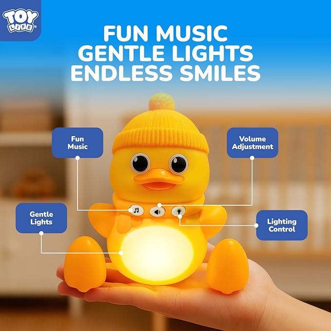 TOY Life Baby Toys 6-12 Months Musical Dancing Duck Toy Set with Mama & Baby Ducklings, Interactive Moving Crawling Toys, Duck Family Baby Tummy Time Toys Easter Birthday Gift for 1 Year Old