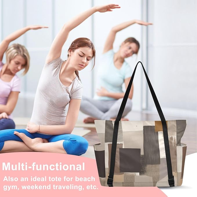 MCHIVER Yoga Bag for Women Men Large Yoga Mat Bag with Adjustable Strap Workout Bags Totes for Pilates Yoga Travel