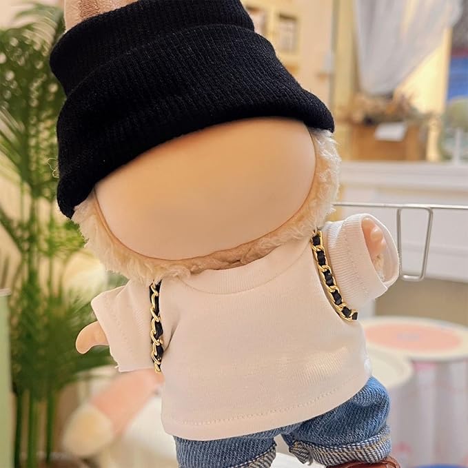 Clothes Fit for 17CM Doll, Fashion Doll Clothes Outfit Set Cute Theme Designer Toys Dress Accessories for Collector Fans Display (D B&W Set)