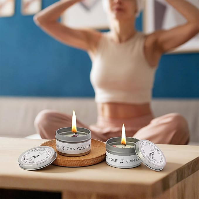 Chakra Crystals Candle, 3 Scented Soy Candles with Crystals, Spiritual Gifts for Women, Mothers Day Gifts, Aromatherapy Candle, Canned Soy Candles (Enery Balance Set)