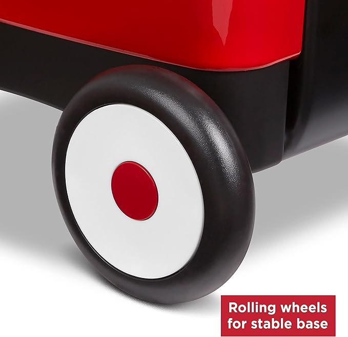 Radio Flyer Push & Pull Walker Wagon with Teddy Bear, Red, for Kids 1-4 Years Old, Locking Handle for Stability, Baby Push Walker Converts to Pull Wagon, for Indoor & Outdoor Play