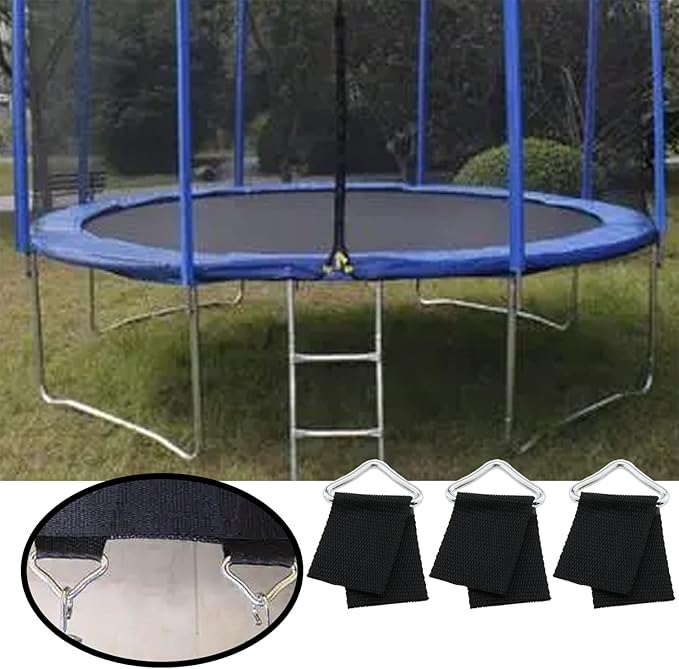 10PCS Trampoline Accessories Trampoline Triangle Buckle Trampoline Mat Parts Replacement Repair Supplies, Black