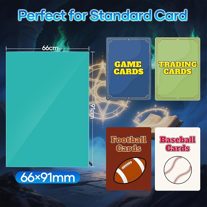 500 Count Card Sleeves, Matte Magic Card Sleeves, Smooth Shuffle & Tear Resistant, Fit for MTG, TCG, CCG (Cyan)