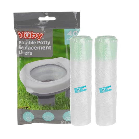 Nuby Portable Potty Replacement Liners - Disposable Potty Liners - Toddler Potty Training Essentials - 40 Count