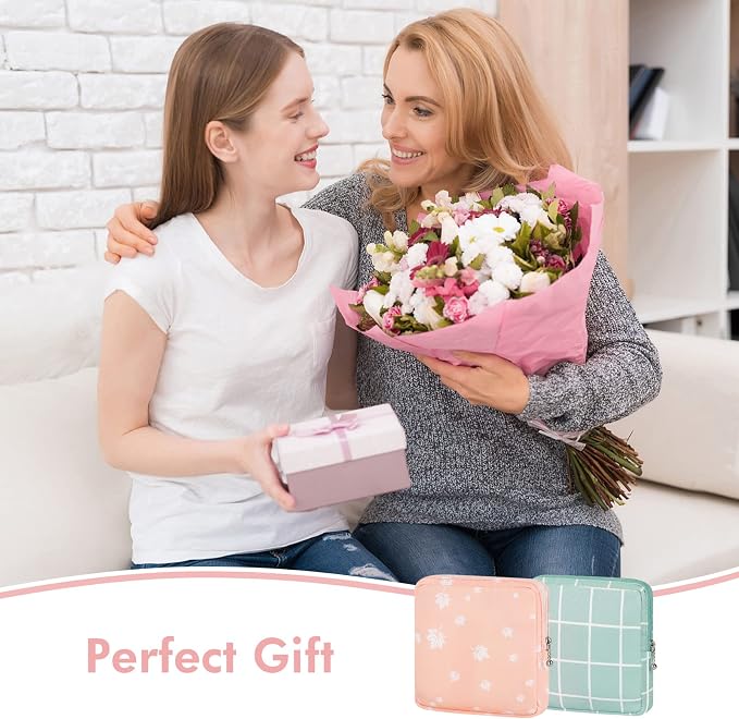 airogym 2 Pack Period Bag for Womens, Sanitary Napkin Storage Bag, Functional Waterproof Sanitary Pads Bags for Panty Liners, Tampons, Menstrual Cups Pouches, Sanitary Pads Organizer with Zipper